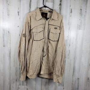 3/$15 attitude gold mens long sleeve button down shirt size 3XL